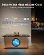 Large Dog Water Fountain Stainless Steel, 12L Pet Drinking Dispenser with Visual Window, Extra Big Cat Fountains Bowl with Filters, Widely Drinking Area,Ultra-Quiet Pump