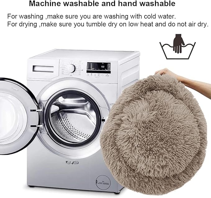 Cat Beds for Indoor Cats,24 Inch Dog Bed for Small Melium Large Dogs, Washable-Round Pet Bed for Puppy and Kitten with Slip-Resistant Bottom