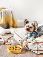 Ceramic Slow Feeder Dog Bowls Small Breed, 0.5 Cups Dog Food Dish for Fast Eaters, Puzzle Bowl for Small Dogs and Cats, 5.5 Inch-Turquoise