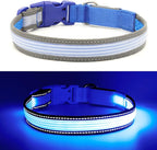 YFbrite Full Adjustbale LED Dog Collar, Full Illuminated Light up Dog Collars, Reflective Dog Collar Light Glowing in The Dark for All Dogs Safety (Large, Blue-2)