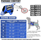 Service Dog Vest Harness+ID Tag+10 Patches,Metal Serivce Dog Tag&Reflective Emotional Support Dog Vest with Handle for Large Dogs,Easy Put On/Off for Training/Walking/Everyday Blue XL