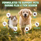Natural Oral Flea and Tick Prevention for Dogs and Cats, Bacon Flavor Liquid Drops with Multivitamin-Flea and Tick Treatment and Defense Supplement for Pets of All Breeds and Ages