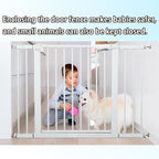 115“-134.6" Wide Baby Gate for Stairs, Mom's Choice Awards Winner-Self Closing Dog Gate Indoor for Doorways, No Drilling Pressure Mounted Pet Gates for Kids, Easy Walk Through Safety Gate, White.