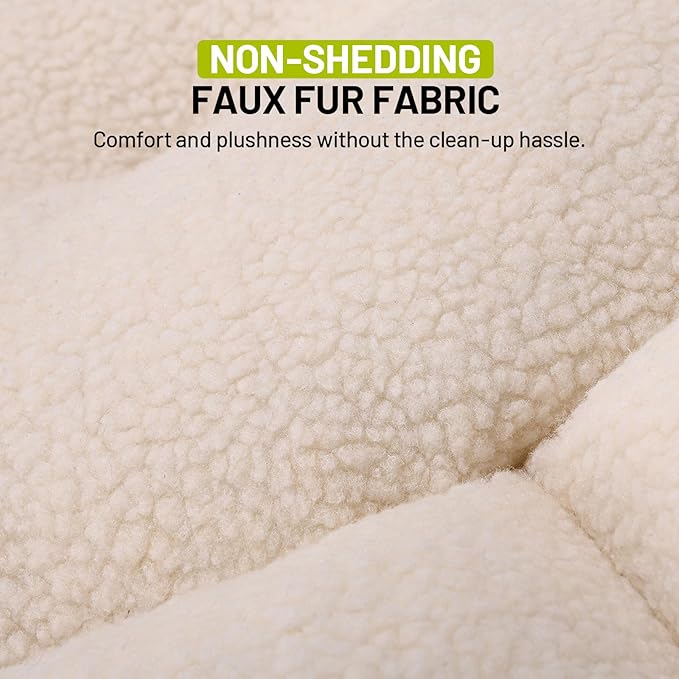 20.8Inch Cat Bed for Indoor Cats, 2-Sided Reversible Pet Bed, Adjustable Drawstring Kitten Bed, Small Dog Beds and Furniture for Puppy, Kitty, with Black Water-Resistant Anti-Slip Bottom