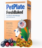 PetPlate Trail Blazin' Beef FreshBaked Dry Dog Food Grain-Inclusive, Gently Baked and Air-Dried Human Grade Dog Food, Formulated with Prebiotics and Postbiotics, No Fillers or by-Products, 2lbs