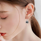 Paw Print Earrings Sterling Silver Leverback Dog Paw Earrings Puppy Paw Drop Dangle Earring for Women Girls
