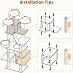 Made4Pets Tall Cat Tree, 80" Cat Tree Tower for Indoor Cats Large Adult, Modern Cat Tower with Scratching Post, Cozy Hammock, 3 Perches and 2 Condos, Sturdy and Fluffy, Beige