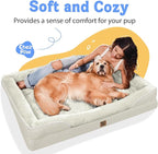 Orthopedic Washable Large Dog Bed - Egg Foam Dog Bed for Large and Medium Dogs Big Pet Beds with Removable Washable Cover and Bolster Non-Slip Bottom