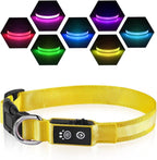 PcEoTllar Light up Dog Collar for Night Walking - LED Dog Collar Light Rechargeable Color Changing, Glow in The Dark Dog Collars Waterproof Glowing Dog Collars for Large Small Medium Dogs