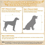 46" Large Dog Crate Furniture, Double Door Wooden Indoor Dog Kennel Furniture, Decorative Pet Cage End Table with Wheels for Extra Large Breed Dogs, Size 2XL, Rustic Brown