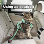 Cat Harness and Leash for Walking, Retractable Cat Harnesses and Leash Set Escape Proof, Breathable Soft Kitten Small Large Harness for Travel Training and Walking, Green, M