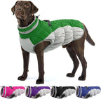 Dog Jackets for Large Dogs, Large Dog Winter Coat, Pet Cold Weather Coats, XXXL Pet Jacket with D-Ring, Waterproof Coat with Back Zipper, Snowsuit Labrador German Shepherd Doberman,Green,XXXL