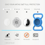 Holder for Dog Collar, Scan QR Code Send Location Alert Email, Waterproof Full Body Protection Anti-Lost Case, Accessories for Dog, Cats, Collar, Backpack (Blue, Large)