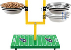 NFL Tennessee Titans Goalpost Football Field Dog Feeder – Adjustable Elevated Dog Bowls with Stand, 2 Stainless Steel Bowls, Non-Slip Rubber Feet, Raised Pet Feeder for Large & Small Dogs, Cats.