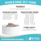 Raw Paws Freeze-Dried Green Beef Tripe for Dogs & Cats (16-Ounce) - Made in USA - Green Beef Tripe Dog Food - Raw Freeze Dried Green Tripe