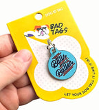 Personalized QR Code Dog Tags - Choose from 25+ Tag Designs - QR Code Links to Your Profile - Unique, Cute, Funny, Sassy Pet ID Tag (No Balls Still A Baller, Large (1.25 inch))