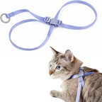 Cat Harness Escape-Proof Anti-Choking Adjustable Nylon Harness Lightweight with Anodized Aluminum Buckle, Ideal for Cats Outdoor Walking and Training, IDA Award (Blurple, S (13.8"))