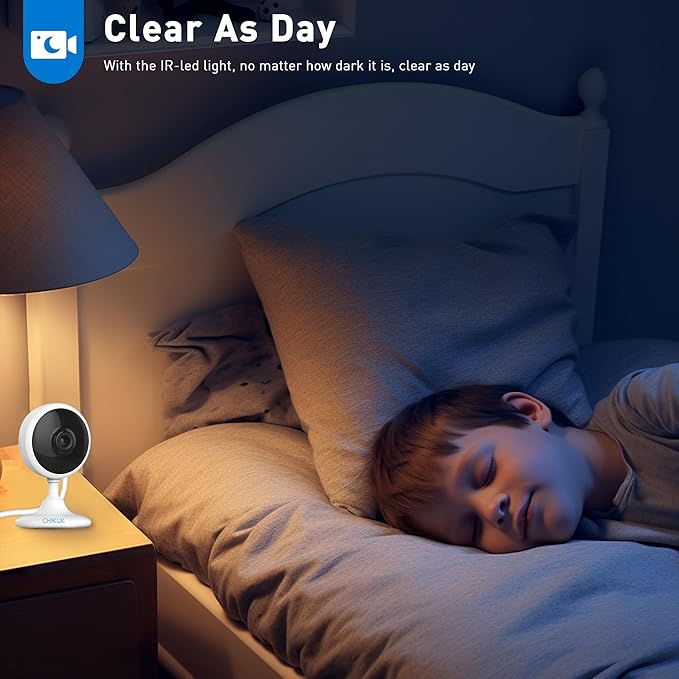 WiFi Security Camera, 2K Indoor Camera with Night Vision, Motion Detection Pet Monitor with 2-Way Voice, 24/7 SD Card & Cloud Storage, App Control and Mobile Alerts, Compatible with Alexa, 6pcs