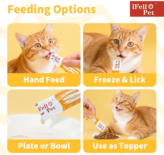 Cat Treats Lickable, Variety Pack - Lickable Cat Treats Squeeze Up, with Tuna, Salmon, Chicken Flavor, Grain-Free for Skin & Coat Support, 0.53 oz(Pack of 12)