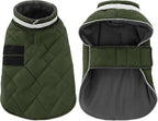 Dog Winter Coat Warm Padded Puppy Jacket Windproof Water Resistant Clothes for Small Medium Large Pets Christmas Sweater Outfit Vest(Green, 2XL)