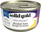 Solid Gold Wet Cat Food Shreds in Gravy - Healthy Canned Cat Food Made w/Real Tuna Shreds, Vitamins, Minerals & Taurine - Grain Free & Gluten Free Canned Meals for Cats & Kittens - 24ct/3oz Can