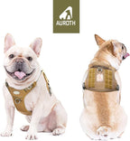 AUROTH Tactical Dog Harness for Small Medium Dogs No Pull Adjustable Pet Harness Reflective K9 Working Training Easy Control Pet Vest Military Service Dog Harnesses Army Yellow S