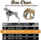rabbitgoo Dog Harness Medium Sized No Pull, Tactical Service Pet Vest with Molle and Control Handle, Adjustable and Reflective Military Harness for Easy Walking and Training, Brown, M
