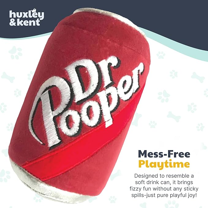 Huxley & Kent Funny Dog Toy w/Squeaker – Power Plush Squeaky Dog Toys for Small, Medium & Large Dogs – Soft Stuffed Animal for Indoor Play & Fetch - Dr Pooper, Large