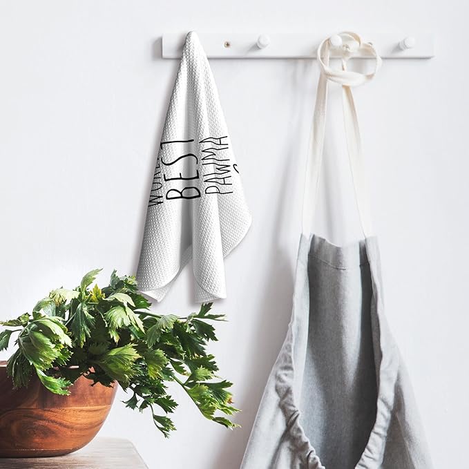 World's Best Pawma Kitchen Towels, Dog Pawma Gifts for Dog Dad Dog Owner Dog Lovers, Dog Grandma Gifts from Children, Pawma Mother's Day Birthday Gifts Tea Towels Kitchen Hand Towels 16x24 Inch