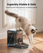 oneisall Automatic Cat Feeder for Large Kibble and Snacks, 12 Cups/3L Timed Pet Feeder for Cats Indoor, Programmable Dry Food Dispenser (Black)