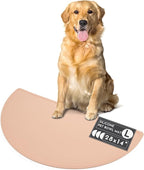 Waterproof Silicone Pet Food Mat - Non-Slip, Spill-Proof Feeding Mats for Floors, Raised Edge Design, Easy-to-Clean, Rubber Mat for Dog & Cat Bowls, 28" Across x 14" Deep, Large-Blush