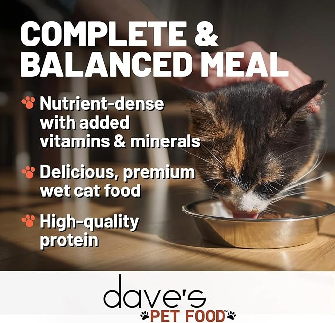 Dave's Pet Food Grain Free Canned Cat Food (Turkey & Giblets Pate), Made in USA Naturally Healthy Canned, Canned Pate, 12.5 oz Cans (12 Pack)