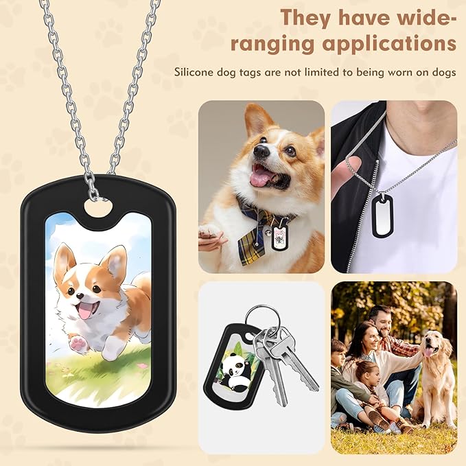 10 Pack Military Dog Tag Silencer, Heavy Duty Military Dog Tag Silencer Silicone, Lightweight Dog Tags Silencer Military to Reduce Noise & Scratching