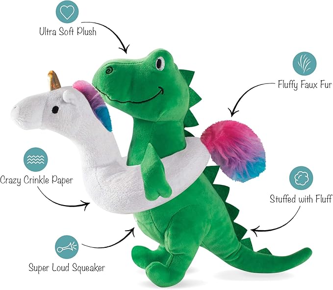 Fringe Studio Dog Toy, Summa Time Rex-Plush Pet Toy (289363) for All Breed Sizes, 1 Count (Pack of 1)