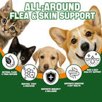 Natural Oral Flea and Tick Prevention for Dogs and Cats, Bacon Flavor Liquid Drops with Multivitamin-Flea and Tick Treatment and Defense Supplement for Pets of All Breeds and Ages