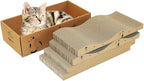 Cat Scratcher Cardboard Pad Scratch Box,4pcs Scratching Board for Indoor Cats,Reversible Durable with Catnip