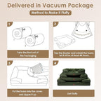 EHEYCIGA Orthopedic Dog Beds for Large Dogs, Waterproof Memory Foam Large Dog Bed with Sides, Non-Slip Bottom and Egg-Crate Foam Pet Couch Bed with Washable Removable Cover, Dark Green