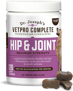 Dr. Joseph's VetPro Complete Dog Hip and Joint Supplement, 120 Count, Chicken Flavored Pain and Inflammation Relief Chews with Glucosamine, Chondroitin, MSM, Turmeric, Vitamin C, Omega 3