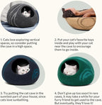 MEOWFIA Cat Cave – Premium Felt Cat Bed for Indoor Cats, Handmade 100% Merino Wool (Light Shades) (Large, Pink)