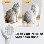 Self Cleaning Slicker Cat & Dog Brush - Skin Friendly Shedding Grooming Tool for Pets, Pet Supplies Accessories, Deshedding Comb for Short Long Haired Kittens, Massage Function to Removes Loose Fur