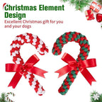 SCENEREAL Christmas Dog Toys, Durable Crutch Bone Rope Toys 4 Pack, Bite Resistant Chew Toy for Teething Cleaning, Xmas Element Rope Toy for Puppy Small Medium Large Dogs