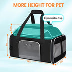 Petskd Top-Expandable Pet Carrier 19x13x9 Inches Southwest Allegiant Airlines Approved, Soft-Sided Carrier for Small Dog Under 12 lbs and Large Cat Under 15 lbs(Black)