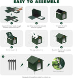 Outdoor Cat House Feral Cat Shelter,Outside Waterproof Cat House for Outdoor/Indoor Cats, Insulated Cat Bed for All Seasons with Cozy Cushion Easy to Assemble (Olive Green, floor spike style)