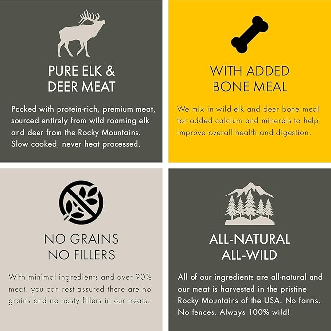 Training Treats for Dogs & Puppies – Elk & Venison Protein Puppy & Dog Treat – High Value, All-Natural, No Fillers, Grain-Free, No Artificial Preservatives – 4oz, 1 Bag