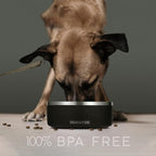 64 OZ Dog Bowl with Slow Feeder Insert Stainless Steel Pet Water Bowl for Medium & Large Breed Non Slip Rubber Base & Plastic Puzzle Feeder - Black