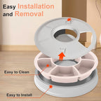 Automatic Cat Feeder, 6 Meal Timed Pet Dispenser Easily Programmable &Easy to Clean, Auto Feeder for Cats/Small Dogs (Pink)