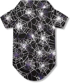 Spider Web Dog Shirts Girl Boy Puppy Clothes Cat T Shirt Soft Short Sleeve Tee Shirts for Large Dogs Girls Lightweight Chihuahua Yorkie Shih Tzu Pomeranian Halloween Outfits for Party