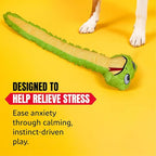 Bite Force -Durable & Strong Dog Toy Slither The Snake with Squeaker, Kevlar-Reinforced for Aggressive Chewers for Small Medium Large Dogs - Green.