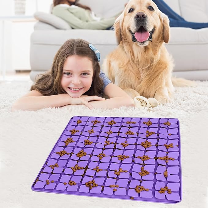 Silicone Snuffle Mat for Large Dogs,Slow Feeder Lick Mat for Pet Slow Down Eating,Encourages Natural Foraging Skill,Relieving Stress,Interactive Feed Game Toy for All Breed Dogs