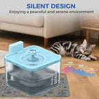 PAPIFEED Wireless Cat Water Fountain, 106oz/3L Battery Operated Pet Water Fountain Cordless for Cats Indoor, Automatic Cat Drinking Dispenser with Motion Sensor, Leak-Proof Silicone Pad Included Cyan
